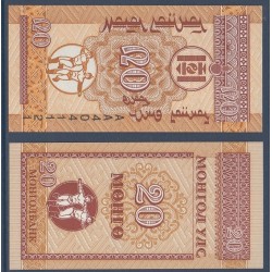 Mongolie Pick N°50, Billet de Banque de 20 Mongo 1993