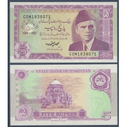 Pakistan Pick N°44, Billet de banque de 5 Rupees 1997