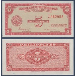 Philippines Pick N°126, Billet de banque de 5 Centavos 1949