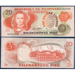 Philippines Pick N°155, Billet de banque de 20 Piso 1970