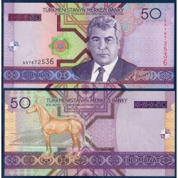 Turkménistan Pick N°17, Billet de banque de banque de 50 Manat 2005