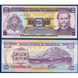 Honduras Pick N°80, Billet de 2 Lempiras 1997-2010
