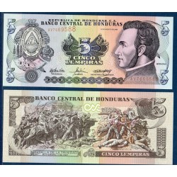 Honduras Pick N°85, Billet de 5 Lempiras 2000-2004