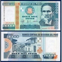 Perou Pick N°140, Billet de banque de 10000 Intis 1988