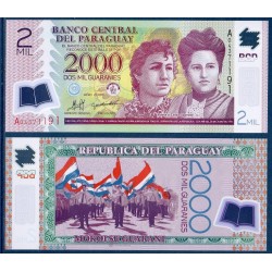 Paraguay Pick N°228, Billet de banque de 2000 Guaranies 2008-2011