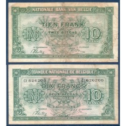 Belgique Pick N°122, Billet de banque de 10 Francs Belge 1943