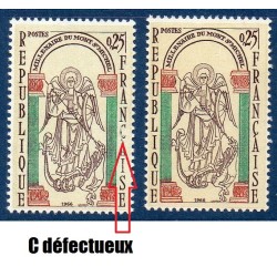 Timbre Yvert No 1482 C defectueux impression deffectueuse neuf luxe** Mont Saint Michel