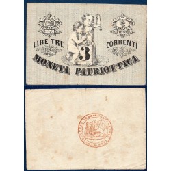 Etats Italiens Venise Pick N°S187, Billet de banque de 3 Lire 1848