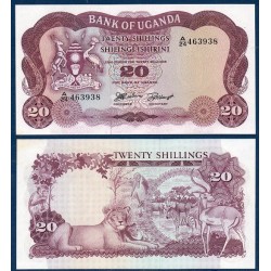 Ouganda Pick N°3, Billet de banque de 20 Shillings 1966