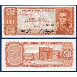 Bolivie Pick N°162, Billet de banque de 50 Pesos 1962