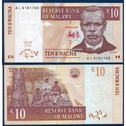 Malawi Pick N°37, Billet de banque de 10 kwatcha 1997