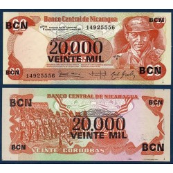 Nicaragua Pick N°147, Billet de Banque de 20000 Cordobas 1987