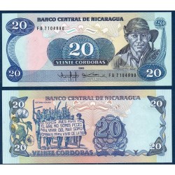 Nicaragua Pick N°152, Billet de Banque de 20 Cordobas 1985