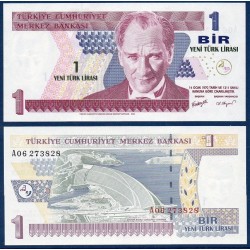 Turquie Pick N°216, Billet de banque de 1 Nouvelle Lira 2005