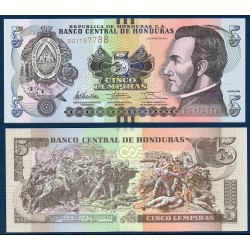 Honduras Pick N°98, Billet de banque de 5 Lempiras 2012