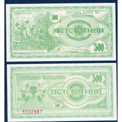 Macedoine Pick N°5 , Billet de banque de 500 Denari 1992