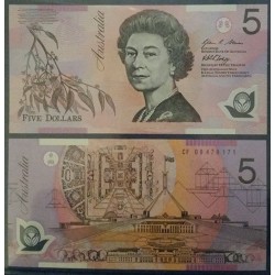Australie Pick N°57, Billet de banque de 5 Dollars 2002-2013