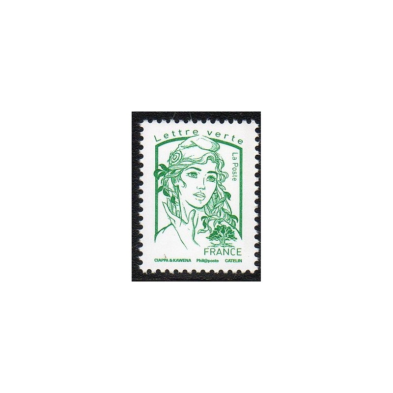 timbre france yvert no 5015 type marianne est la jeunesse lettre verte sans poids issoire philatelie