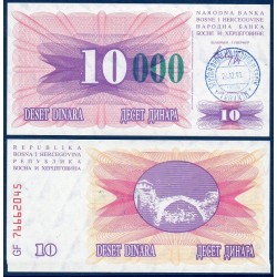 Bosnie Pick N°53 vert, Billet de banque de 10000 Dinara 1993