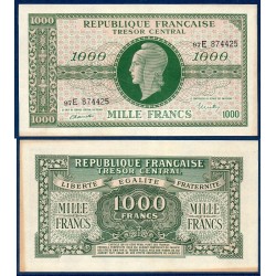 1000 Francs Marianne TTB- 1945 série E Billet du trésor Central