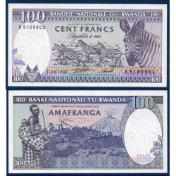 Rwanda Pick N°18, Billet de banque de 100 Francs 1982