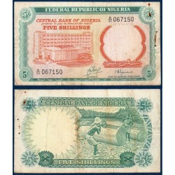 Nigeria Pick N°10, Billet de Banque de 5 shillings 1968
