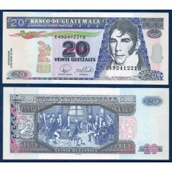 Guatemala Pick N°112, Billet de banque de 20 Quetzales 2006-2007