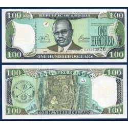 Liberia Pick N°30, Billet de banque de 100 Dollars 2003-2011