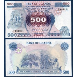 Ouganda Pick N°25, Billet de banque de 500 Shillings 1986