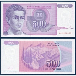 Yougoslavie Pick N°113, Billet de banque de 500 Dinara 1992