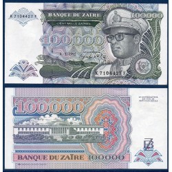 Zaire Pick N°41, Billet de banque de 100000 Zaires 1992