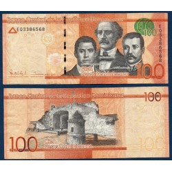 Republique Dominicaine Pick N°190, Billet de banque de 100 Pesos 2014-2015