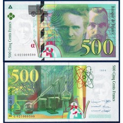 500 Francs Pierre et Marie Curie SPL 1994 Billet de la banque de France