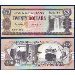 Guyana Pick N°27, Billet de banque de 20 Dollars 1989