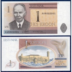 Estonie Pick N°69, Billet de banque de 1 Kroon 1992