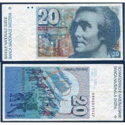 Suisse Pick N°55f , Billet de banque de 20 Francs 1986