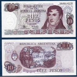 Argentine Pick N°289, Billet de banque de 10 Pesos 1970-1973