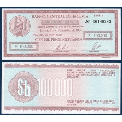 Bolivie Pick N°188, Billet de banque de 100000 Pesos 1984