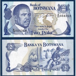 Botswana Pick N°7, Billet de banque de 2 Pula 1982