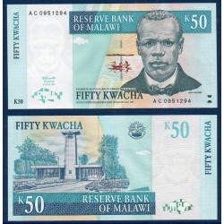 Malawi Pick N°39, Billet de banque de 50 kwatcha 1997