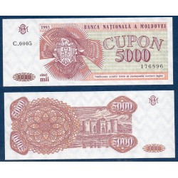 Moldavie Pick N°4, Billet de Banque de 5000 Cupon 1993