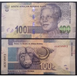 Afrique du sud Pick N°141, Billet de banque de 100 rand 2014-2016 Mandela