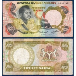 Nigeria Pick N°18d TTB-, Billet de Banque de 20 Naira 1973-1978