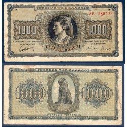 Grece Pick N°118, TTB Billet de banque de 1000 Drachmai 1942