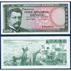 Islande Pick N°45, Billet de banque de 500 kronur 1961