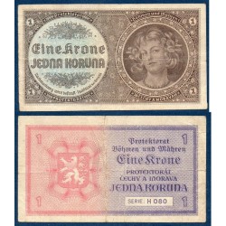 Bohème et Moravie Pick N°3, Billet de banque de 1 Koruna 1940