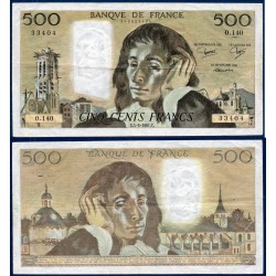 500 Francs Pascal TTB- 4.6.1981 Billet de la banque de France