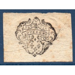 timbre pour parchemin 2 sols Auvergne 1.1.1757