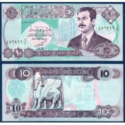 Irak Pick N°81, Billet de banque de 10 Dinars 1992