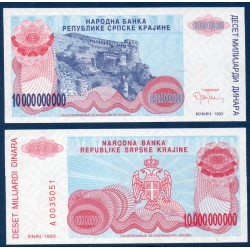 Croatie (serbie) Pick N°R28, Billet de banque de 10 milliards Dinara 1993